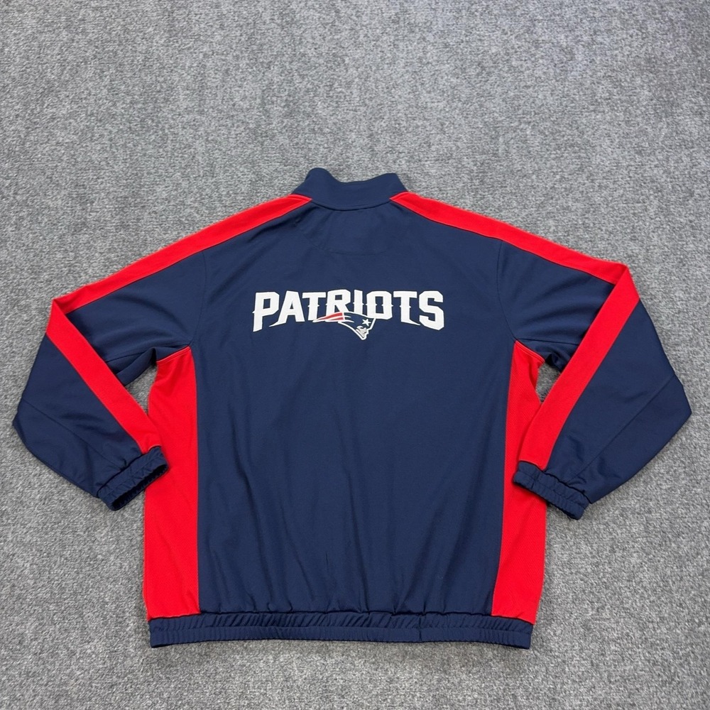 New England Patriots Jacket Mens XL Blue Red NFL Football Full Zip Track NFL